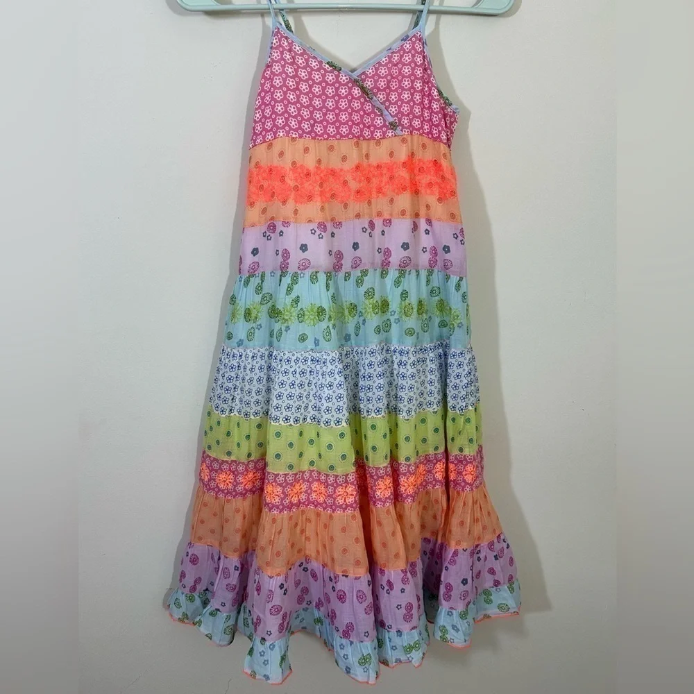 Mini & Maggi sz 7-8 dress summer style full style mixed media skirt